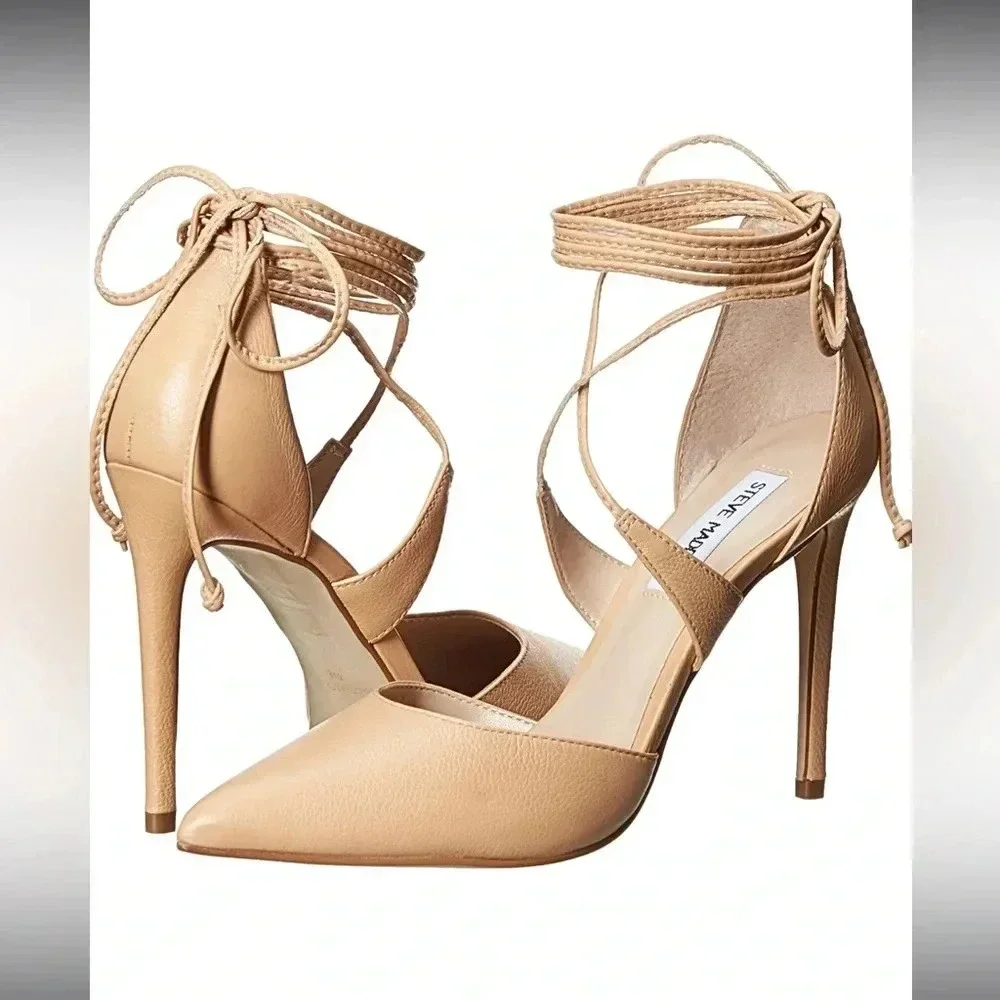 Steve Madden Women's Raela Blush Leather Pointed Toe Heels Size 8 - Picture 2 of 7